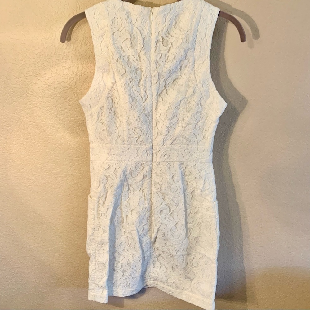 NEW Tart Lace Mini Dress White Small Sleeveless Front Pockets Back Zipper Boho - Picture 14 of 16